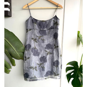 vintage y2k LAUNDRY SHELLI SEGAL gauzy floral 90s cocktail dress